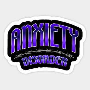 Anxiety Disorder Metal Logo Parody Shirt Sticker